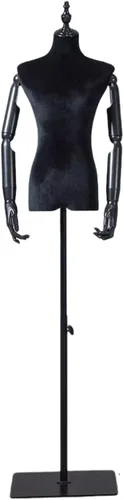 Miniatura 8 de Female Mannequin Torso with 140-185 Cm Adjustable Height Stand, Shoulders 39 Cm /Bust 86 Cm / Waist 64 Cm / Hip 84 Cm(Brown,with arms)