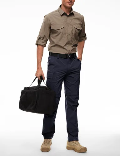 Miniatura 2 de Wespornow Pantalones de senderismo convertibles para hombre, de secado rápido, ligeros, con cremallera, transpirables, para exteriores, pesca, safari