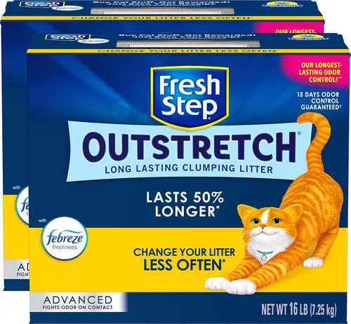 Miniatura 2 de Fresh Step Outstretch, arena para gatos aglutinante, avanzada, extragrande, 32 libras en total y arena aglutinante para gatos, avanzada, Clean Paws