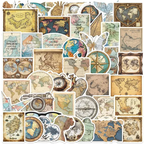 Miniatura 8 de Calcomanías de mapa de Estados Unidos, 50 unidades, Funimost Travel USA, calcomanías de vinilo impermeables para botellas de agua, laptop