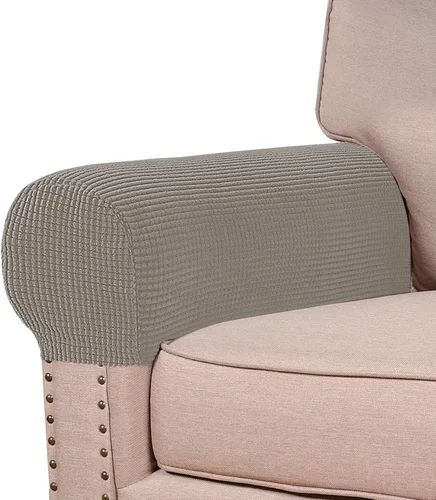Miniatura 8 de Turquoize Fundas elásticas para reposabrazos para sillas y sofás, fundas para reposabrazos de sofá de elastano y jacquard, protector de muebles