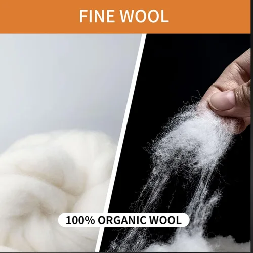 Miniatura 7 de Relleno de lana natural para animales de peluche, relleno de bateo de lana 100% orgánica para almohadas, cojines, fieltro, costura, ultra suave e