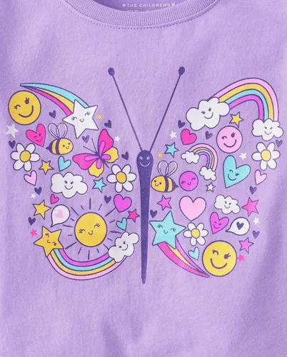 Miniatura 79 de The Children's Place Baby-Girls and Toddler Unicorns,Butterflies,Trends Short Sleeve Graphic T-Shirts,3 Pack