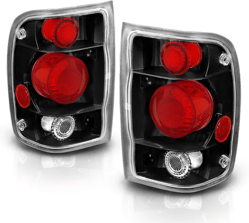 Miniatura 2 de AmeriLite Juego de luces traseras de freno negras de repuesto para Ford Ranger 1998-2000 solamente - lado del pasajero y del conductor Negro