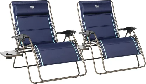 Miniatura 10 de TIMBER RIDGE Silla de gravedad cero de gran tamaño, 33 pulgadas de ancho, silla reclinable XXL de gravedad cero con mesa lateral, silla de descanso