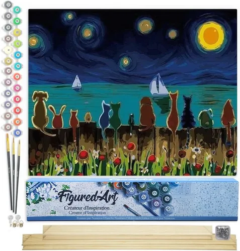 Miniatura 60 de Figured'Art - Juego de pintura por números, lienzo enrollado sin marco, para manualidades, para adultos, 16 x 20 pulgadas, jarrón de peonías