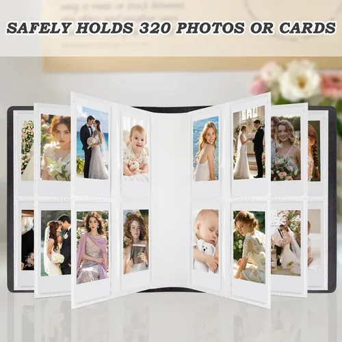 Miniatura 4 de Álbum de fotos de piel sintética de 320 bolsillos para Fujifilm Instax Mini, fotos Polariod de 2 x 3 pulgadas, libro de fotos con caja de regalo