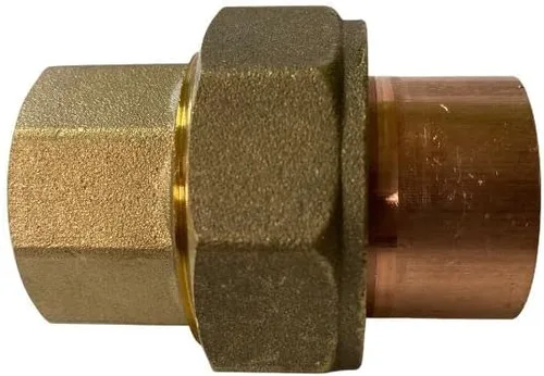 Copper Union latón x accesorios de cobre, con conexión de sudor, fontanería, se conecta a tuberías, seguro para uso de agua (1, 1 pulgada)