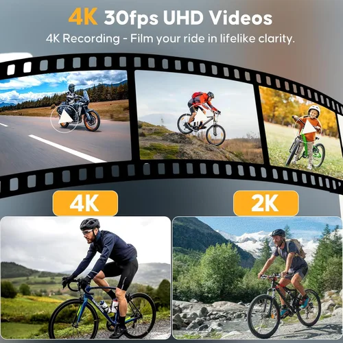 Miniatura 5 de Cámara de acción 4K 30fps con rastreador GPS, cámara inalámbrica para bicicleta, velocímetro/odómetro, tarjeta 64G gratis, DV deportivo