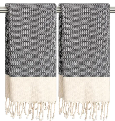 Miniatura 14 de cabanana Toallas de mano para baño, paquete de 2, 20 x 30 pulgadas, 100% algodón, toallas de mano turcas, superabsorbentes y de secado rápido, Aqua