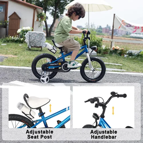 Miniatura 4 de Glerc Fantacy Kids Bike, 12-20 Inch Children Bicycle for 2-13 Years Old Boys Girls, Kids Bicycle with Water Bottle Holder & Headlight & Training Azul