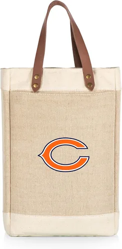 Miniatura 35 de PICNIC TIME NFL Pinot - Jute 2 Bottle Insulated Wine Bag - Wine Tote Bag - Wine Gift Bag, (Beige)