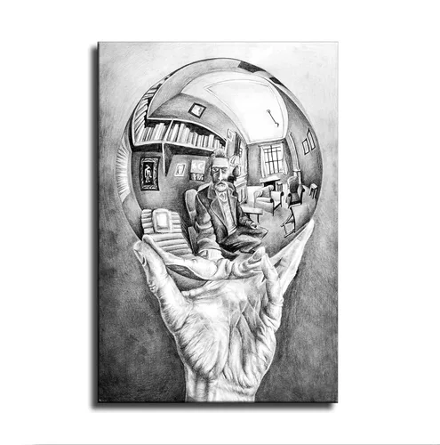 Miniatura 2 de The M.C. Escher - Póster de mano con esfera reflectante, impresión en lienzo giclée para decoración del hogar, habitación, oficina, regalos