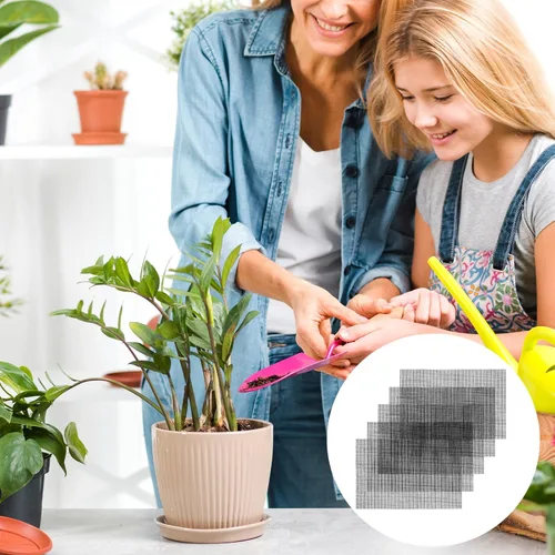 Miniatura 6 de Mozeat Lens 5pcs negro rectangular 11.8* 7.8 pulgadas malla maceta agujero malla almohadilla de malla para plantas de interior y exterior