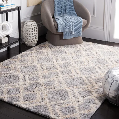 Miniatura 15 de SAFAVIEH Berber Shag Collection - Alfombra decorativa, 2 x 4 pies, diseño marroquí, color gris y crema, no desprende pelusa y de fácil cuidado, 1.2