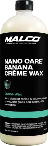 Malco Nano Care Banana Creme Wax - Brillo Profundo Brillante y Protección UV de Larga Duración / Para Acabados Automotrices, Marinos e Industriales