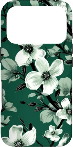 Miniatura 29 de White Dogwood Flower Pattern Green Black & White Case for iPhone 17