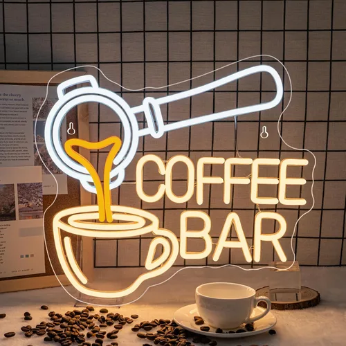 Miniatura 7 de Ineonlife Letrero de neón para barra de café, accesorios iluminados para decoración de pared, letrero LED moderno para cafetería, pequeña estación