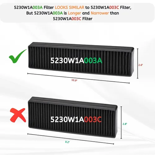 Miniatura 2 de Nispira 5230W1A003A - Filtro de carbón de repuesto para LG Kenmore Range Hood Microondas AP4439398 1164492 AH3527523 EA3527523 PS3527523 Escape