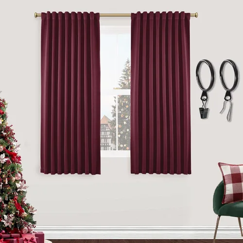 Miniatura 65 de SHINELAND Cortinas opacas cortas para ventanas de dormitorio, cortinas de baño, 45 pulgadas de largo