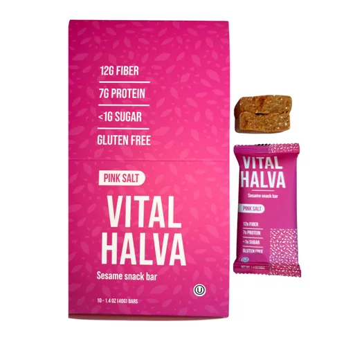 Miniatura 10 de NUEVO SABOR: Barra de sésamo Vital Halva Gut-Friendly Gut, 0.43 oz de fibra, 0.27 oz de proteína, 0.04 oz de azúcar añadida, snack vegano sin gluten