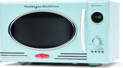 Miniatura 18 de Nostalgia Horno microondas retro compacto para encimera, 0.7 pies cúbicos, 700 vatios con pantalla digital LED, bloqueo para niños, interior fácil