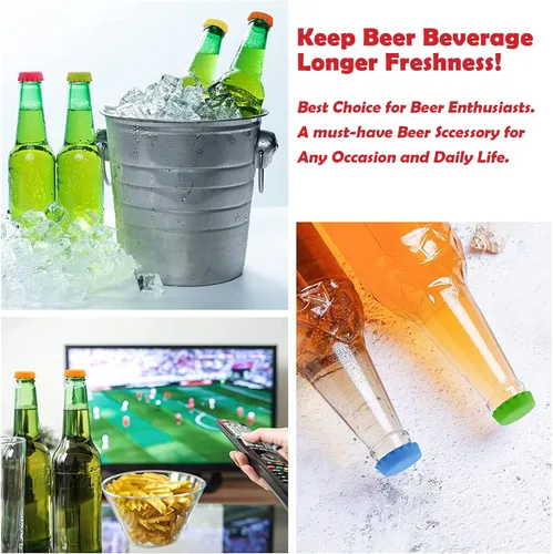 Miniatura 3 de Tapas para botellas, tapas de botellas de cerveza, de silicona, reutilizables, para refrescos, bebidas, HomeBrew, utensilios de cocina, evitar