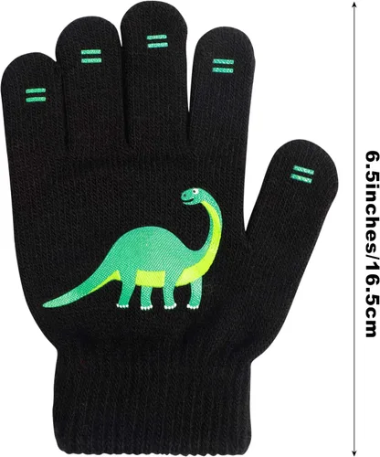 Miniatura 2 de SUNNEEHOME Kids Gloves Winter Bulk for Boys or Girls Gloves Warm Knitted Stretchy Full Fingers Gloves for Birthday Gift