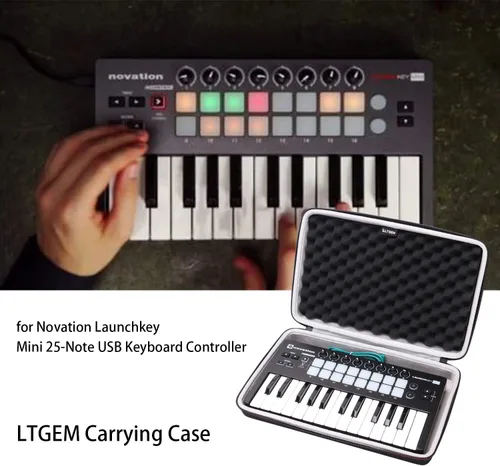 Miniatura 7 de LTGEM - Funda rígida de EVA para Novation Launchkey Mini teclado USB de 25 notas controlador MK2 - Bolsa protectora de viaje para almacenamiento