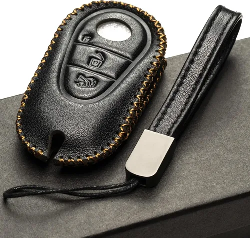 Miniatura 6 de Vitodeco Funda de cuero genuino para llavero inteligente compatible con Mercedes-Benz Clase C, Clase S, GLC, EQB SUV, EQS Sedan, EQS SUV, EQE Sedan