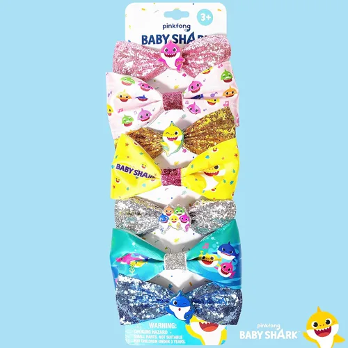 Miniatura 7 de Baby Shark Kids - Juego de accesorios para el cabello, paquete de 7 piezas de 4 pulgadas, lazos para el pelo para niñas, diferentes personajes