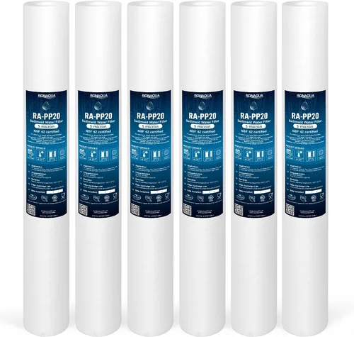 Miniatura 13 de Ronaqua Cartucho de filtro de agua de sedimentos estándar de 5 micrones de 20 x 2.5 pulgadas, certificado NSF, filtración de 4 capas para sistemas