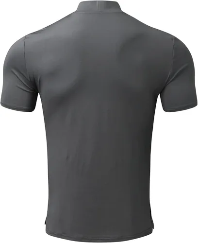 Miniatura 4 de Camiseta de manga corta para hombre, básica, cuello alto, ajustada, sin botones, térmica, sólida