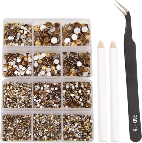 Miniatura 67 de NCB 288 diamantes de imitación de cristal redondos para arte de uñas, con parte trasera plana, para hacer accesorios de bricolaje, zapatos, ropa