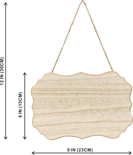 Miniatura 3 de Paquete de 8 carteles de madera sin terminar con placas de madera sin pintar para manualidades caseras, 4 estilos surtidos (6 x 9 pulgadas)