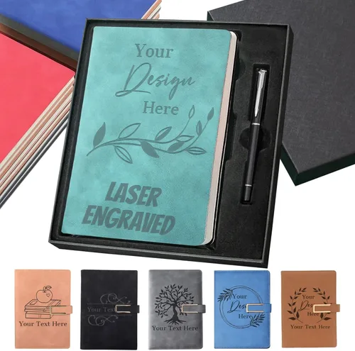 Miniatura 7 de Diario personalizado, cuaderno personalizado de piel sintética con diseño, 200 páginas rayadas, libro diario para estudiantes de negocios Estilo 1