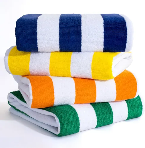 Miniatura 11 de American Soft Linen Cabana - Toallas de playa a rayas, 30 x 60 pulgadas, 4 piezas, toallas de piscina de gran tamaño, secado rápido, sin arena, Beige