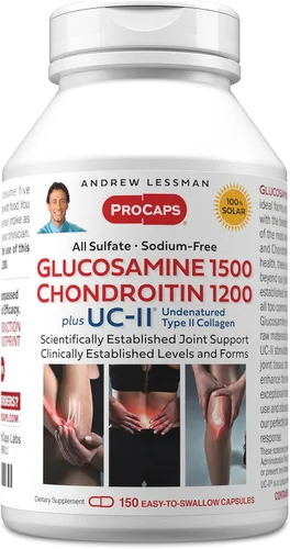 Andrew Lessman Glucosamina condroitina + UC-II – 150 cápsulas – 100% forma de sulfato, ingredientes y niveles establecidos por la investigación para