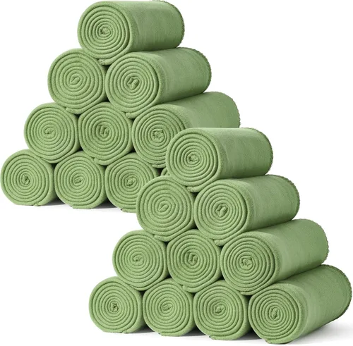 20 piezas de mantas verde salvia a granel 50 x 60, juego de mantas suaves y ligeras para cama, sofá, sofá cama, acogedor, para mascotas, de forro