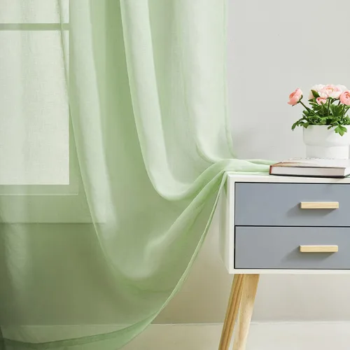 Miniatura 32 de Cortinas para ventana cortinas blancas traslúcidas de 90 pulgadas de largo, 2 paneles de cortinas de tul, paneles de ventana para cortinas de Blanco