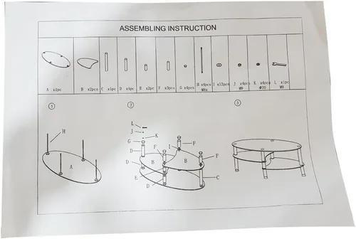 Miniatura 6 de Mesa de centro de cristal de 2 niveles, mesa de centro de vidrio templado, mesa central moderna rectangular mesa de té ovalada de vidrio con estante