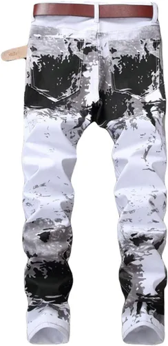 Miniatura 22 de Enrica Pantalones vaqueros estampados casuales para hombre