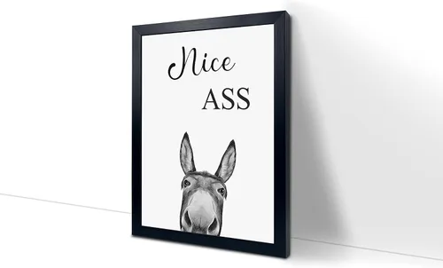 Miniatura 6 de Decoración de habitación de asno con estampados de animales, bonito cartel de citas de culo en el baño, decoración divertida para el baño, carteles