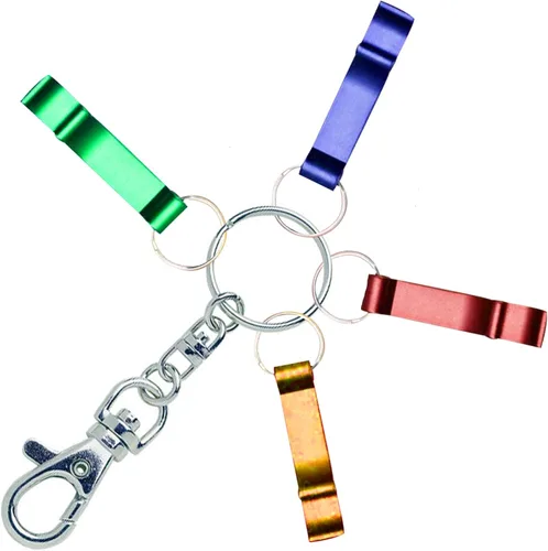 Miniatura 3 de Gadgetime USA Juego de 4 abridores de tapas de cerveza, abrebotellas para cerveza, refrescos, latas y tapas pop, ergonómico y duradero con llavero