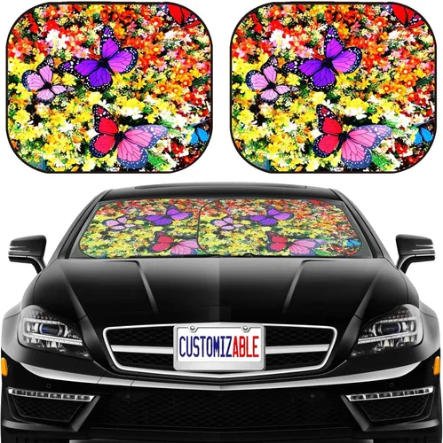 Miniatura 10 de MSD Parasol para parabrisas de automóvil, ajuste universal, paquete de 2, bloquea el deslumbramiento, los rayos UV y el calor, protege