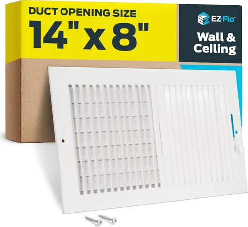 Miniatura 14 de EZ-FLO 61660 - Cubierta de ventilación de aire de 6 x 6 pulgadas (apertura de conducto) para pared o techo, registro de ventilación bidireccional