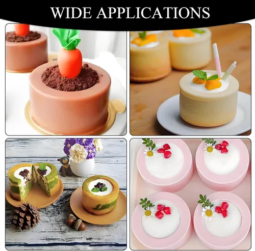 Miniatura 7 de Moldes grandes de silicona para chocolate, 6 cavidades redondas, moldes de vidrio para chupitos de hielo, galletas, dulces, postres, pudín y postre