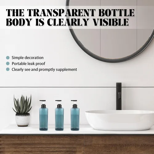 Miniatura 6 de Juego de 3 dispensadores de champú y acondicionador, botellas recargables de bomba de champú de 25 onzas, dispensador de gel corporal vacío