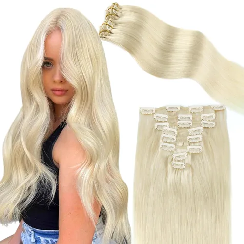 Miniatura 14 de ABH AMAZINGBEAUTY HAIR Extensiones de cabello humano negro con clip, 8 piezas de extensiones de volumen con clip, 4.23 onzas, sedoso, lacio, suave