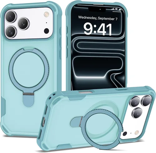 Miniatura 60 de Funda compatible con iPhone 12 y 12 Pro de 6.1 pulgadas con soporte de anillo magnético [protección militar contra caídas] [compatible con MagSafe]